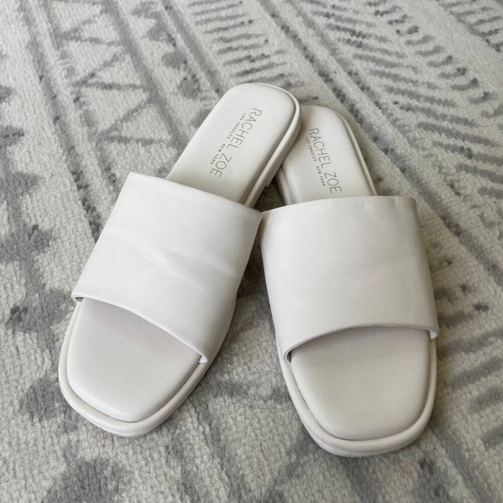 Rachel Zoe White Slide Sandals
